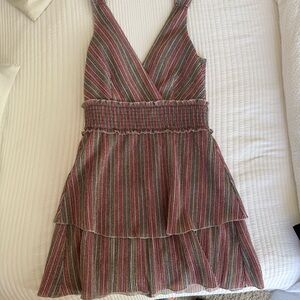 SAYLOR Burgundy Dress with Multicolor Accents